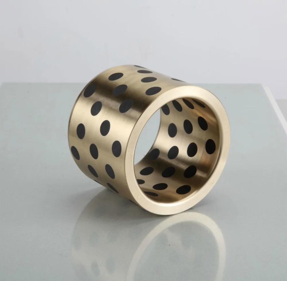 

JDB 20*26*25 oilless impregnated graphite brass bushing straight copper type, solid self lubricant Embedded bronze Bearing