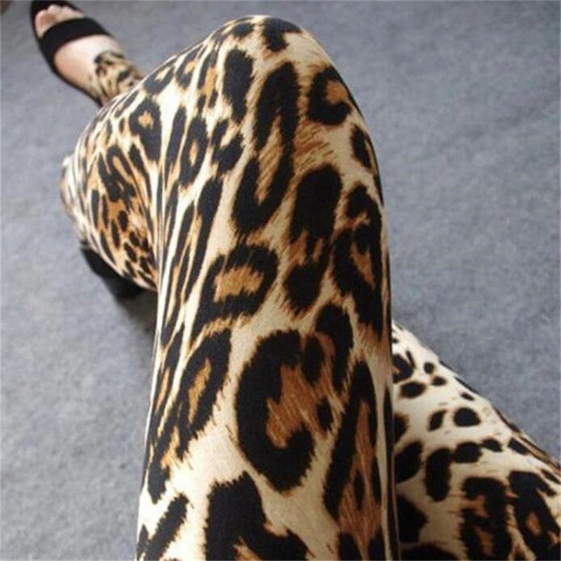 CHSDCSI Workout Leggings Summer Punk Rock Sexy Leggings Leopard Fitness Pants For Women Push Up Trousers Femme Elastic Leggins