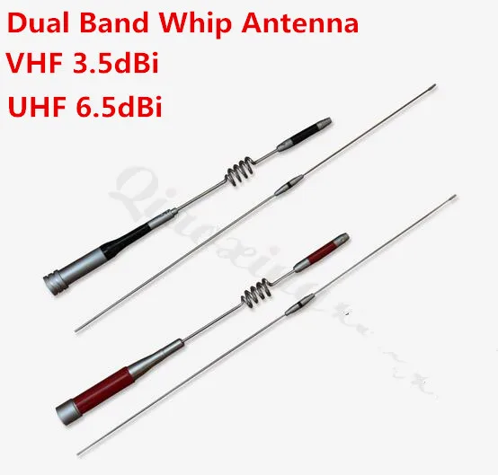 Dual band high gain stainless steel whip antenna UV 144 430M car mobiel radio PL259 antenna