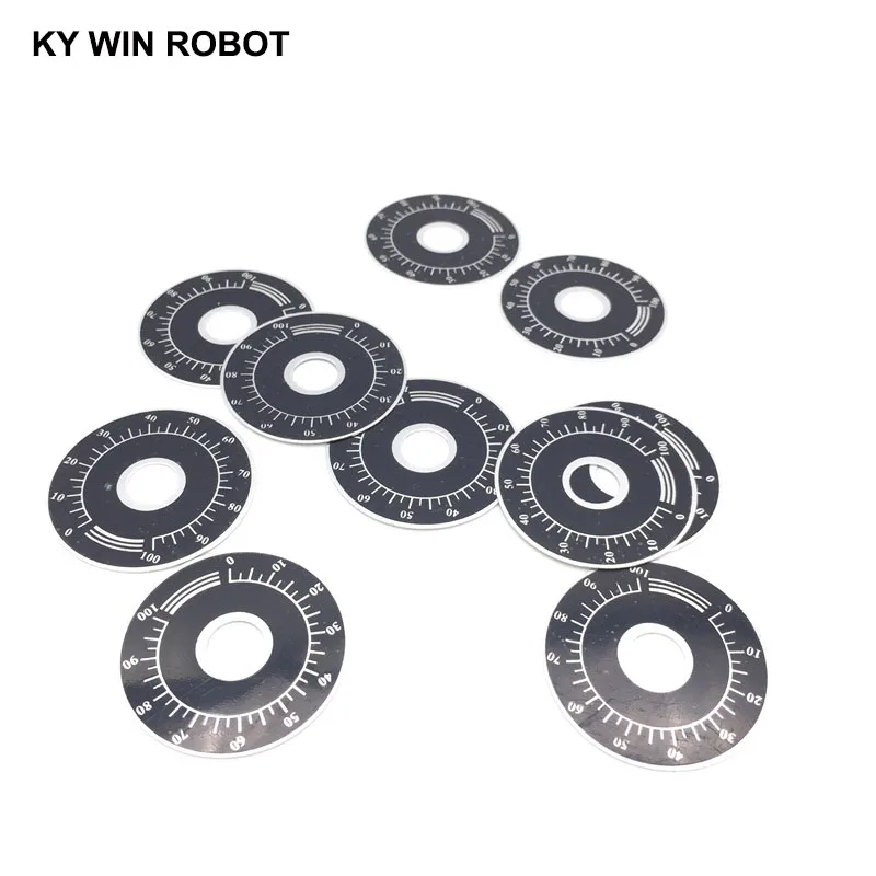 10pcs 0-100 WTH118 potentiometer knob scale digital scale can be equipped with WX112 TOPVR