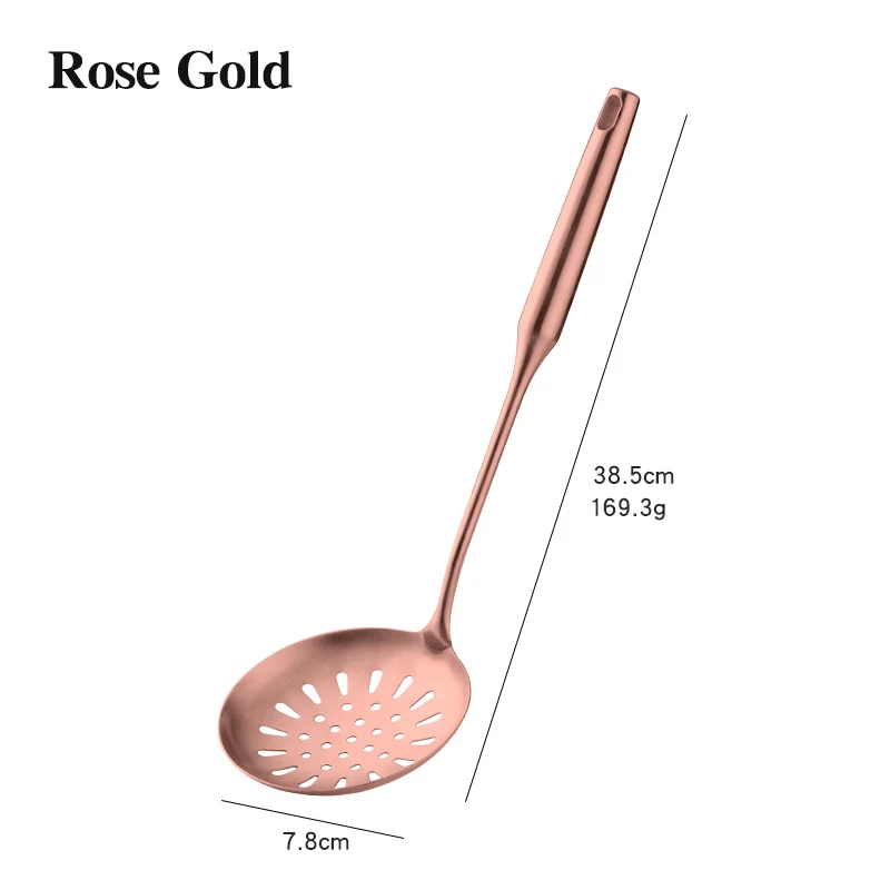 Stainless Steel Rose Gold Kitchen Utensils Cooking Tools Cookware Set Turner Ladle Spoon For Restaurant Dinnerware Set Utensils