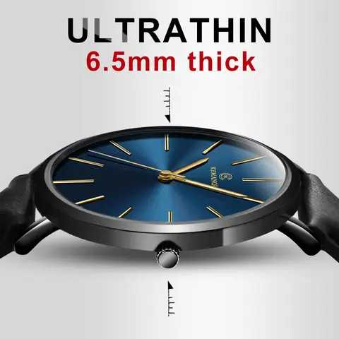 Men's Ultra-Thin Leather Quartz Watch SOXY