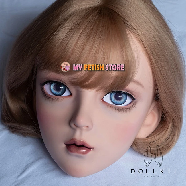 (dollkii R5)Female Sweet Girl Resin Half Head Kigurumi BJD Eyes Crossdress Cosplay Japanese Anime Role Lolita Mask Crossdresser