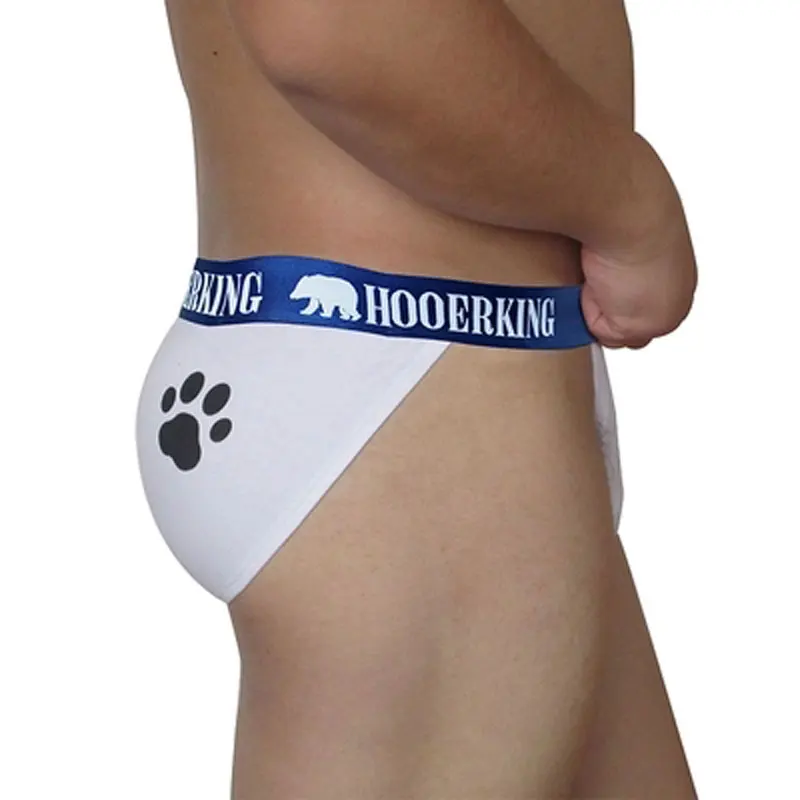 2018 New Arrival HOOERKING Bear Claw Paw Print Underwear Plus Size Men's Briefs Gay Proud Shorts White Black Orange L XL XXL 3XL