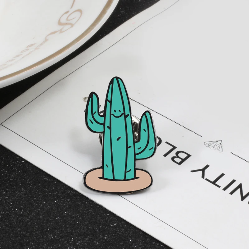 Cartoon Bicycle Cactus Tent Brooches Fashion Creative Travel Enamel Pin Child Backpack Badge Men Women Souvenir Brooch Jewelry