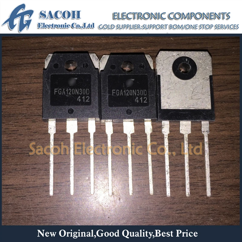 

Refurbished Original 10Pcs/Lot FGA120N30D FGA120N30 120N30 TO-3P 120A 300V Power IGBT Transistor