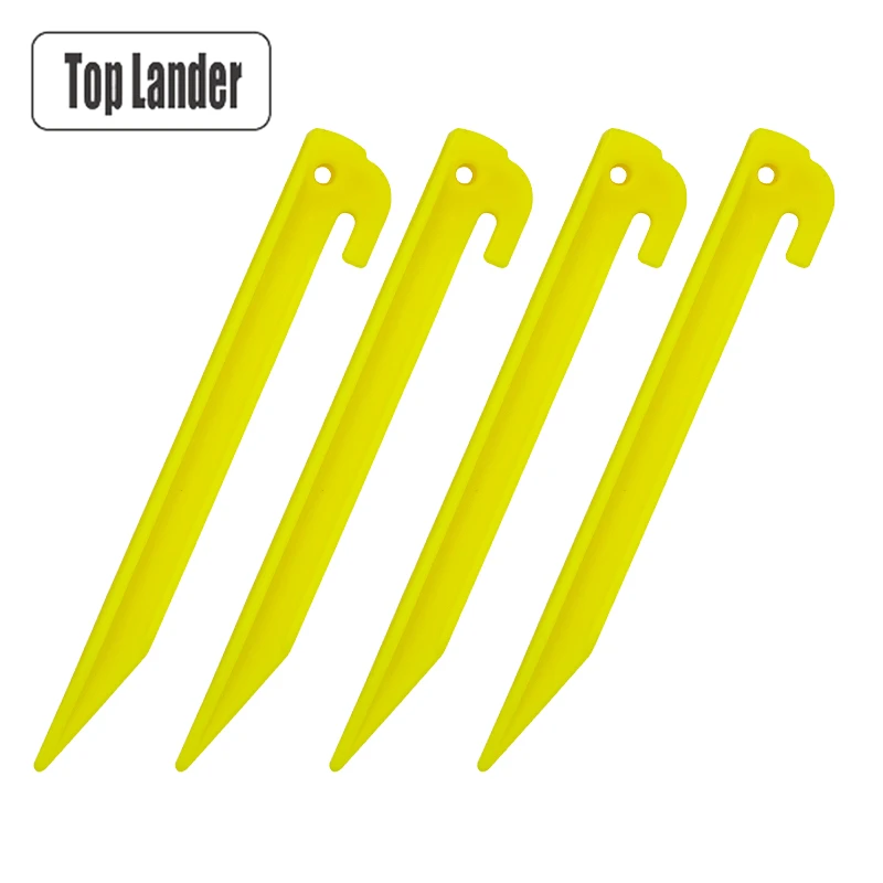 4 Pcs Tent Pegs Plastic Tent Stakes For Sand Beach Tent Lightweight Safety Nylon Materials 19 cm Length Outdoor Camping Hiking