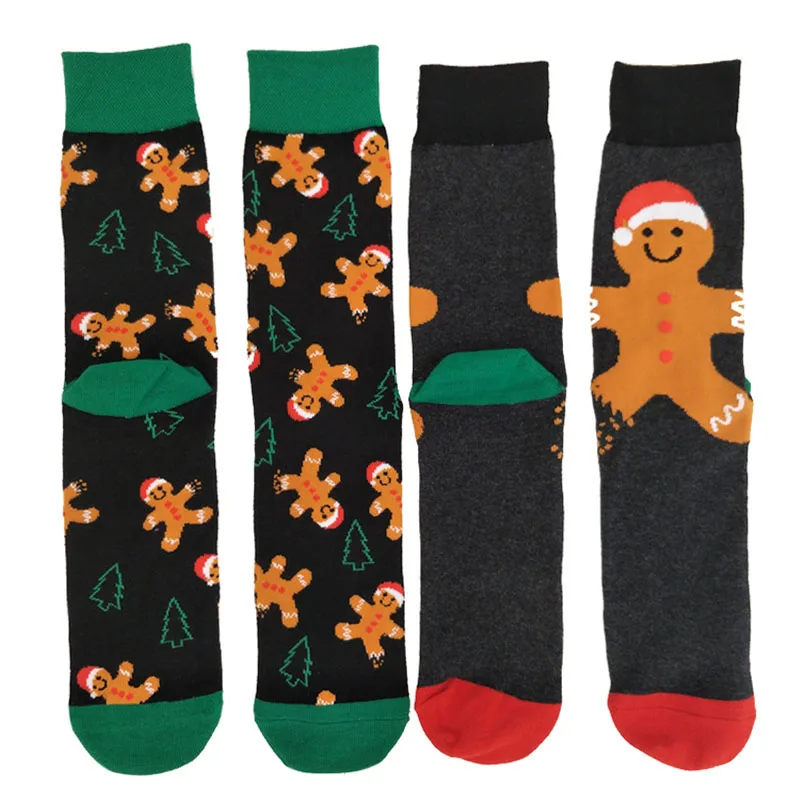 

2 Pairs Men Women Christmas Socks Cartoon Character Autumn Winter Cotton Sock Christmas Gifts Hosiery Holiday Party Socks Meias