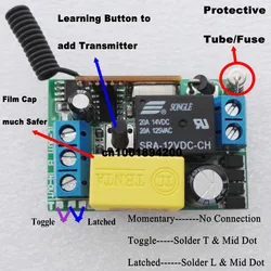 AC 220V 1 CH Relay Mini Receiver 10A Remote Switch Input AC220V Output AC220V Wireless Switch 315/433.92MHZ  Superheterodyne RX