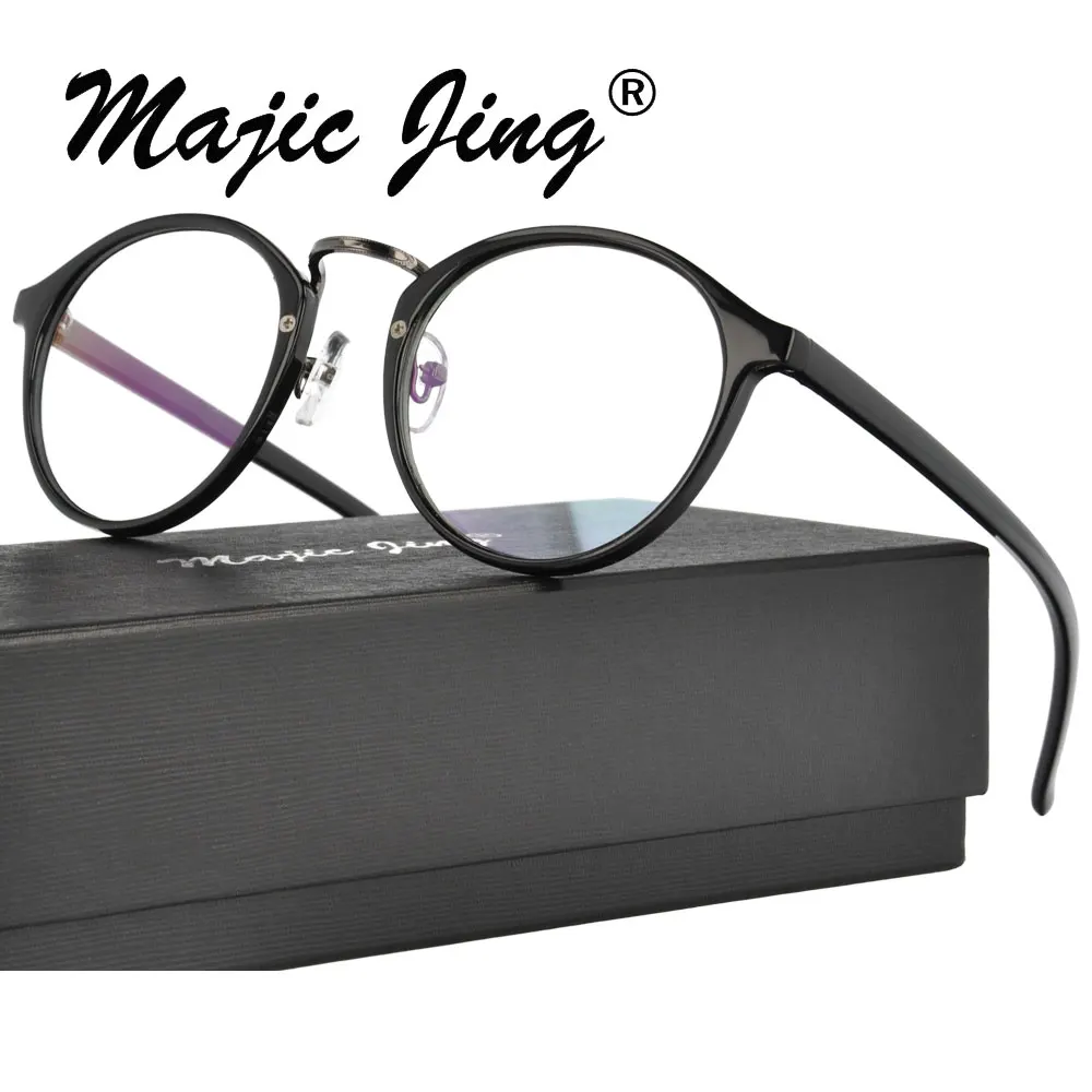 

Magic Jing Round plastic and metal RX optical frames myopia eyewear eyeglasses full rim prescription spectacles unisex 066