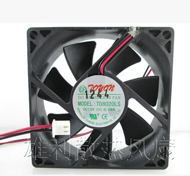 

original TD8020LS 12V 0.08A 8CM 80*80*20MM two line silent fan drinking machine fan