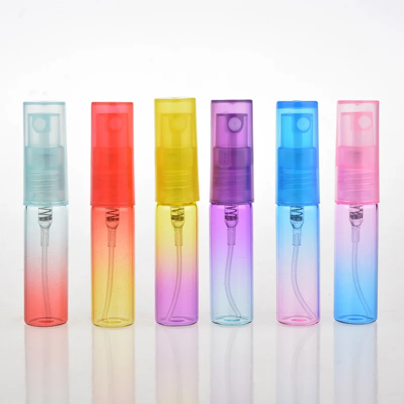 

20pcs/lot 5ml Colorful empty Glass Perfume Bottle 5cc Refillable Mist Spray Bottle Travel Atomizer cosmetic containers