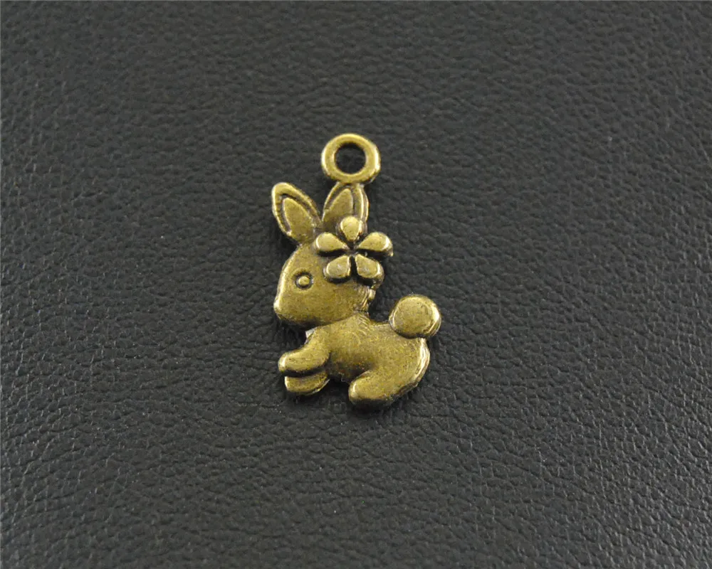 30pcs  Bronze Easter Bunny rabbit Charm Fit DIY Necklace Bracelet Making 16x8mm A1453