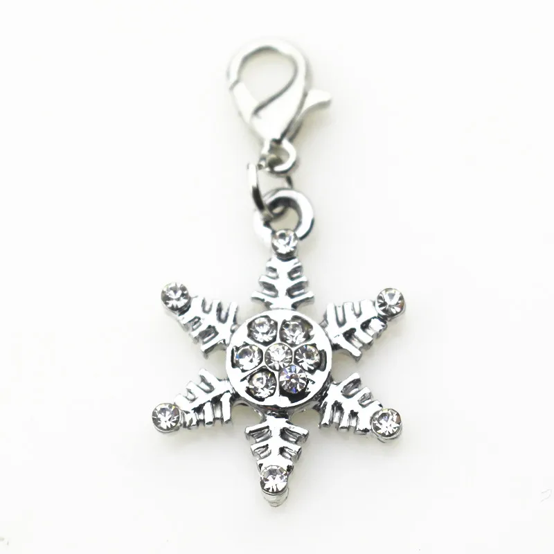 20Pcs Silver Christams Snowflake Dangle Charms DIY Bracelet Necklace Jewelry Accessories Hanging Charms