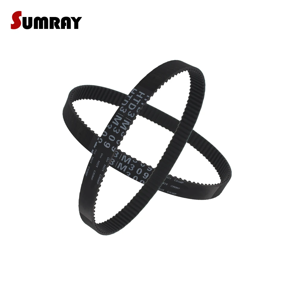 2PCS Transmission Belt HTD 3M-300/303/306/309/312/315/318/324/327mm Pitch Length Gear Belt 10/15mm Belt Width Timing Belt