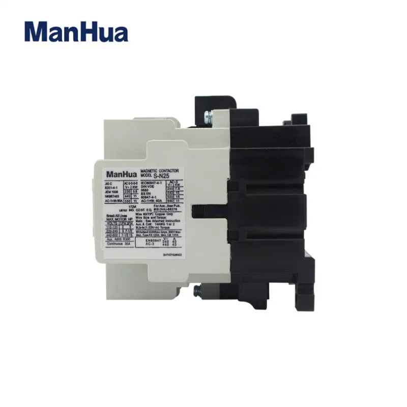 ManHua 220V-660V 25A Electric Magnetic AC Contactors S-N25  Three Phase 3 Pole Contactor