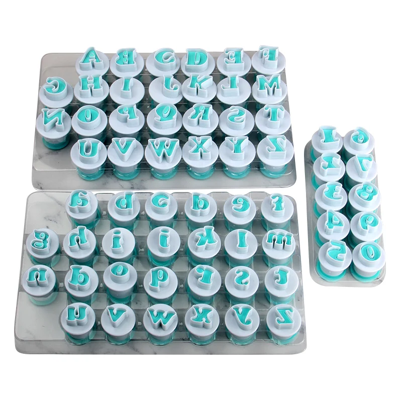 MRF High Quality 26pcs Plastic Uppercase,Lowercase Letters&10pcs Numbers Shape Cake Fondant Molds Set (3Sets/Lot)