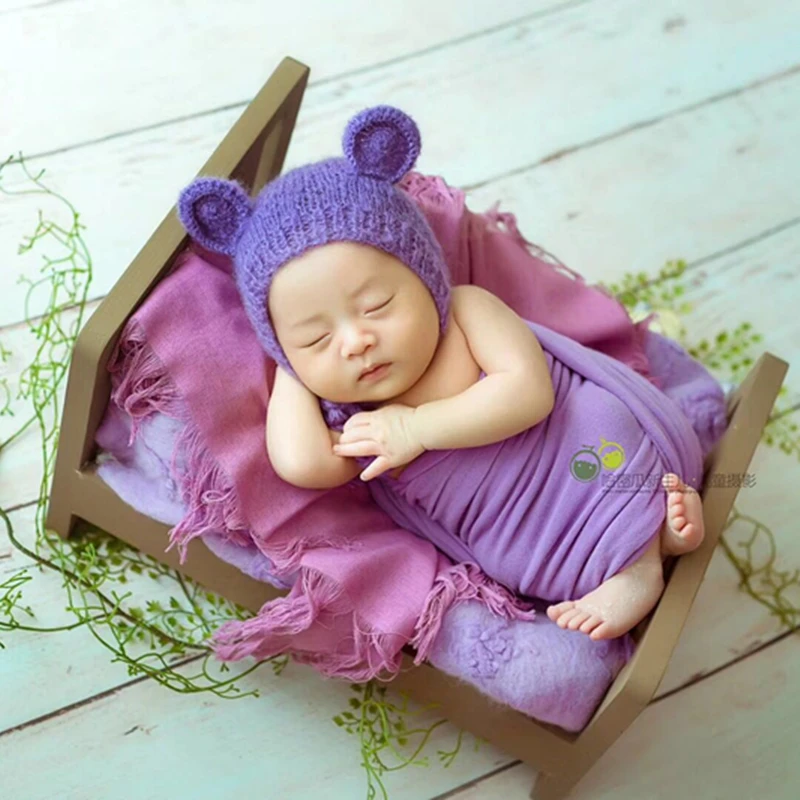 Newborn Mohair Bear Bonnet Photo Prop Baby photo shoot hat cap bonnet Newborn photorgraphy props