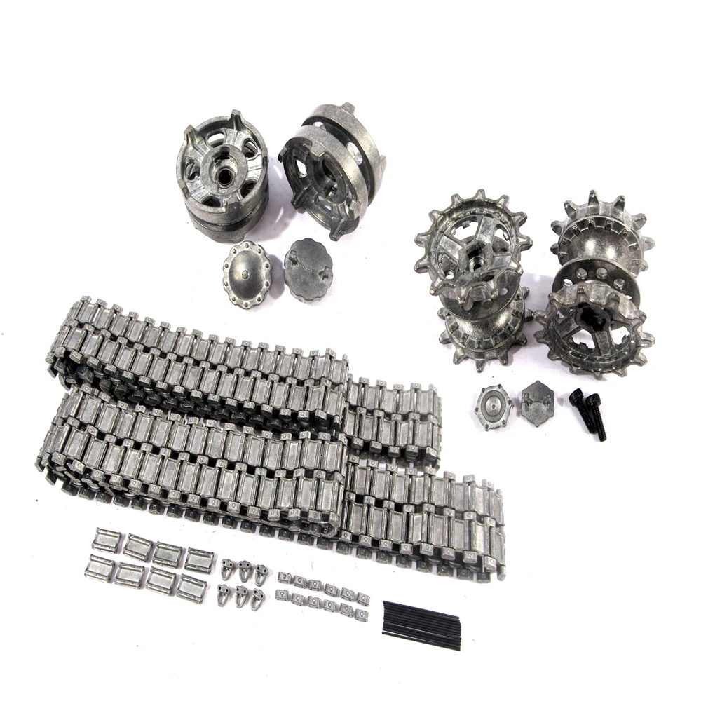 

Mato Metal Tracks Sets Sprockets With Metal Caps Idler Wheels With Bearings For Heng Long 3938 RUSSIAN T 90 1 16 Tank