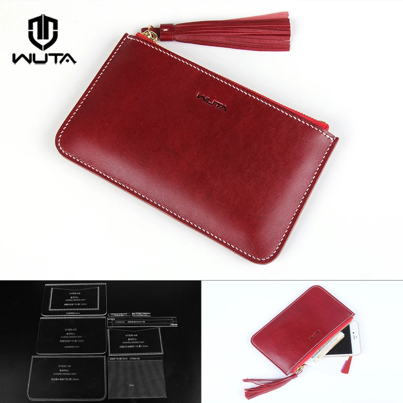 WUTA Original Design Lady Zipper Clutch Acrylic Leather Template Handmade Worker Purse Pattern Model For Diy Wallets Purse-WT839