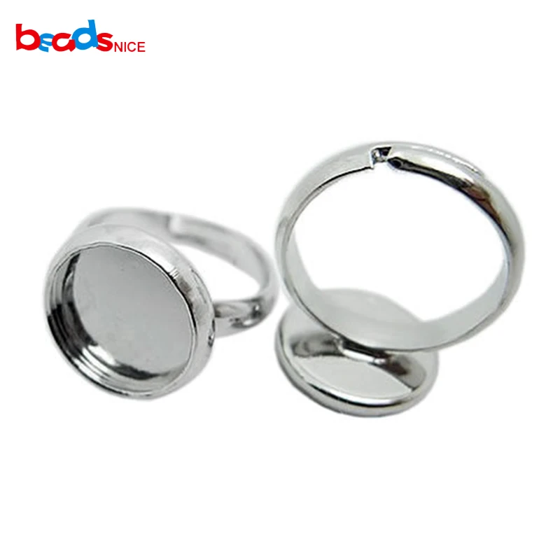 Beadsnice Wholesale Children Rings Base 10/12/14mm Cabochon Base Ring Setting Jewelry Findings Adjustable Ring Blanks ID11218