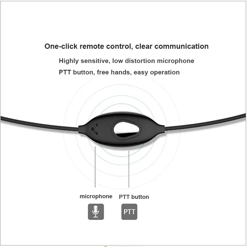 Universal Two Ways Ham Radio Earpiece For Baofeng BF-888S UV5R Walkie Talkie 992 Earwear Unilateral Headphone Earphone K-Plug