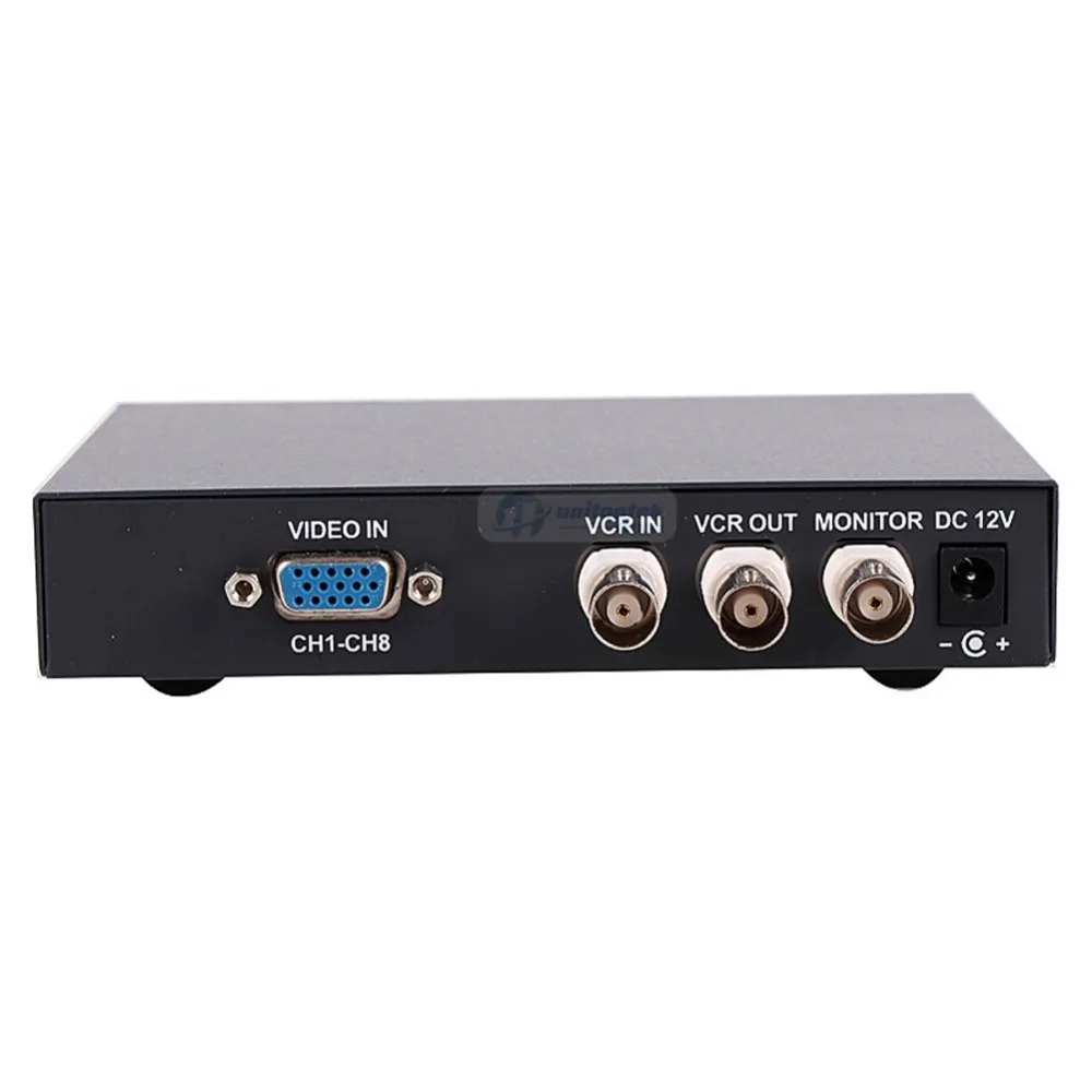 8 Channel Digital Color Quad System Video Processor Splitter BNC Switcher for Security System