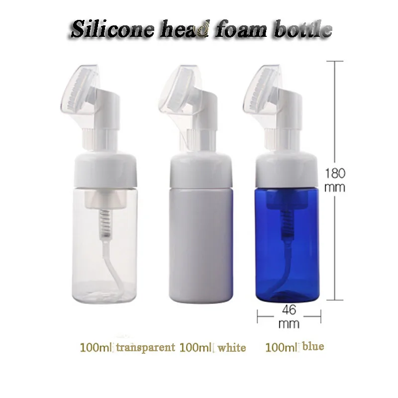 Capacity 100ml 250ml 20pcs/lot Silicone head foam bottle, Korean cleansing foam bottle bottle whipped Holmes bottles