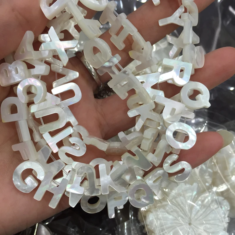 

wholesale Alphabet English letters 26pcses/lot natural seashell charms DIY jewelry Fashion