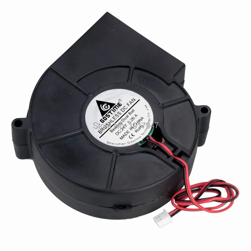 

10 Pieces lot Gdstime DC 9cm Dual Ball Brushless DC Cooling Blower Fan 24V 2Pin 9733 97mm 97x97x33mm