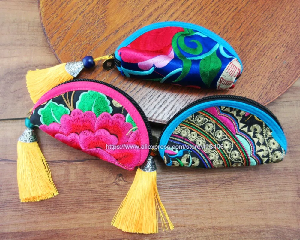 3 pcs Cosmetic Bag Vintage Hmong Thai Indian Embroidered Fashionable Clutch Purse Boho Hippie Ethnic handed bag SYS-1027