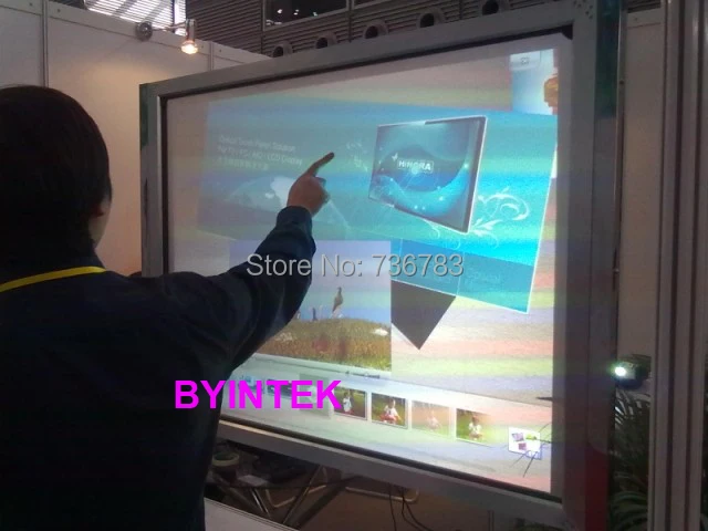 BYINTEK hologram 3D projector screen,holographic rear adhesive film projection  film foil for window shop church hotel hall