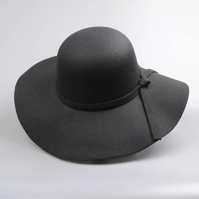 Fashion Winter Fedora Hats for Women Hat Vintage Bowler Jazz Top Cap Felt Wide Brim Floppy Sun Beach Cashmere Church Caps