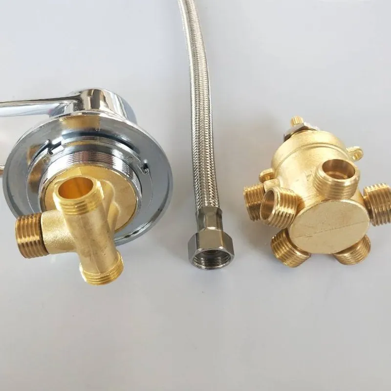 MTTUZK deck mounted 2/3/4/5 Ways water outlet brass shower tap screw or intubation split shower cabin shower room mixing valves