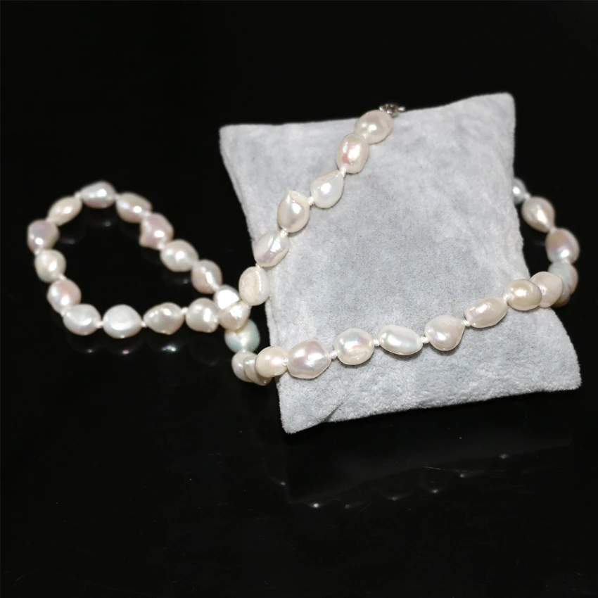 Natural white pearl  9-11mm irregular beads choker chain necklace for women weddings party elegant gifts jewelry 18inch B3020