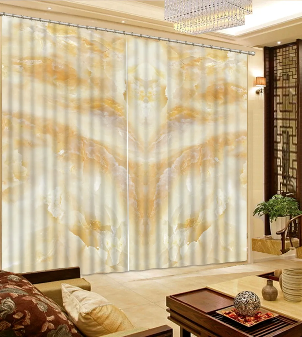 

Blackout Curtains marble Room Bedroom Window Living Room Custom any size 3D Curtain 2019 Curtains Home Decor