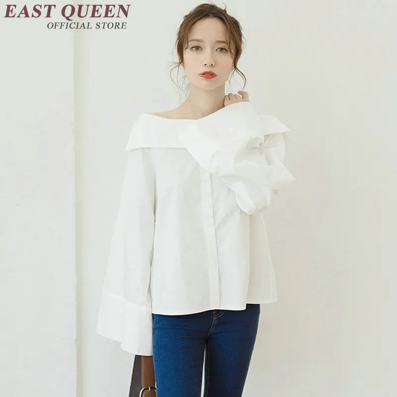 

Fashion women blouses summer 2018 white color blouse off shoulders women flare sleeve shoulder off women tops NN0265 HQ