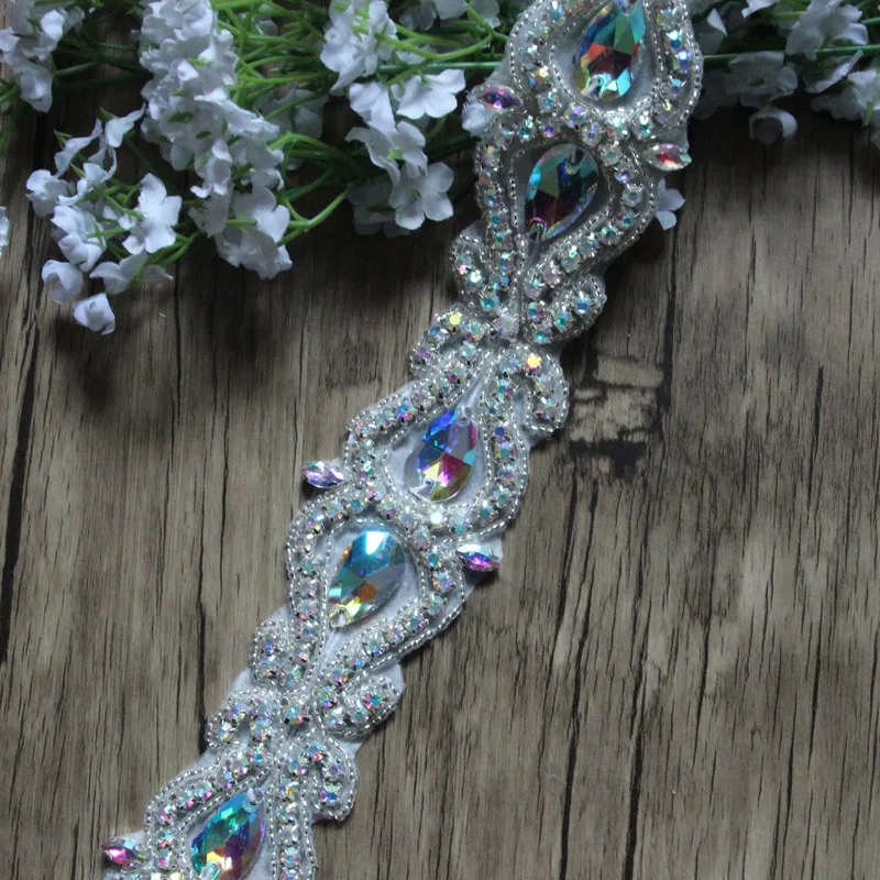 Free Shipping 20yards Fancy Crystal Rhinestone Chain Wedding Bridal Sash Rhinestone Belt AB Crystal Trimming LSRT10201