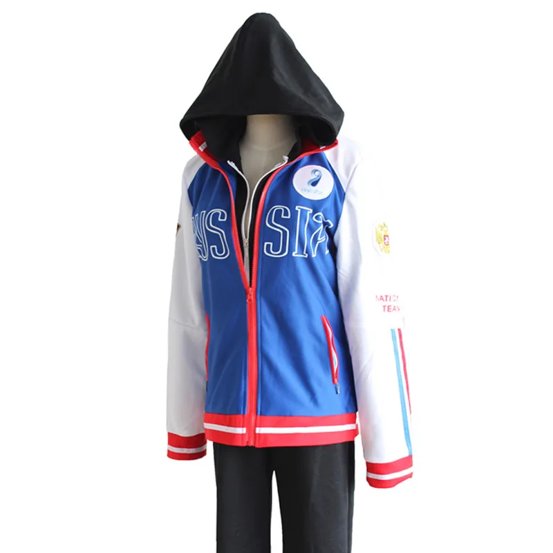 YURI!!! on ICE Cosplay Costumes Yuri Plisetsky Cosplay Coat Unisex Daily Sportswear Coat Jacket 1 pce Blue Coat Hot