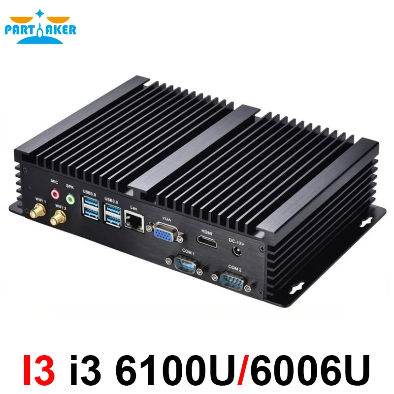 Intel Core i3 6157U Skylake Industrial Mini PC Barebone Linux Micro Computer Win10 HTPC 300M Wifi VGA HDMI 2 COM Ports