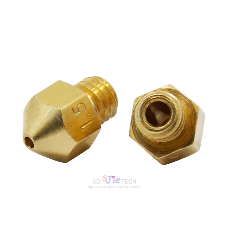 Grosso Calibro Ugello di Rame ugello in ottone 1.0mm 1.5mm 2.0mm Diametro Maggiore M6 Per 1.75/3mm filamento Stampante 3D Accessori