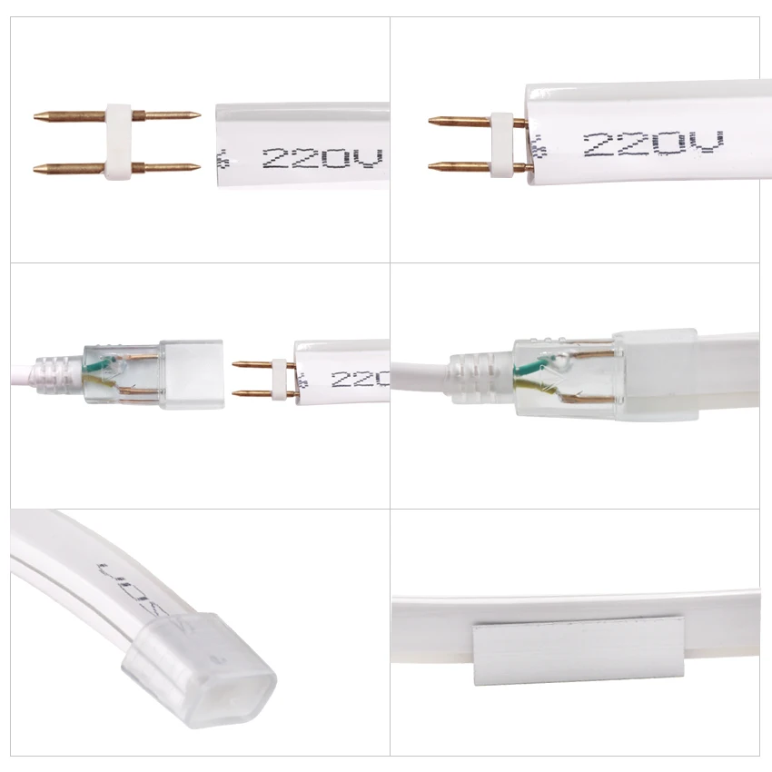 Fita rgb led neon 220v com controle de intensidade., kit de fita flexível à prova d'água, com 5m, 20m e 2835 m de comprimento.