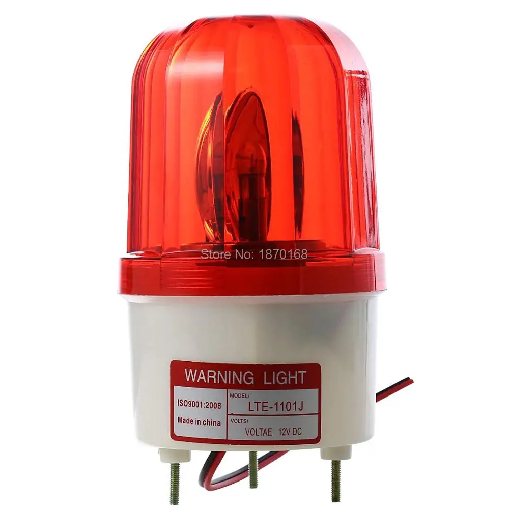 LTE-1101J  AC 220V AC110V DC12V DC24V Flash Siren Emergency Rotary Warning Lamp Light Red