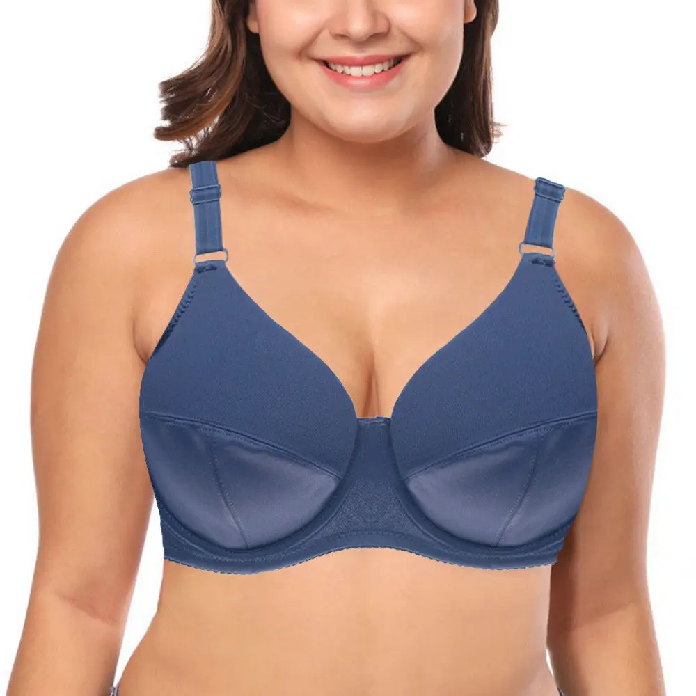 

YANDW 36 38 40 42 44 46 48 C E Women Plus Size 3/4 Non-Padded Underwire Unlined Bra Everyday Sexy Lingerie Solid Bras