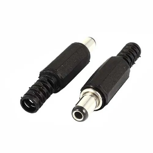 5.5mm x 2.5mm x 9mm Pria Jack DC Power Plug Connector Adapter Hitam baru