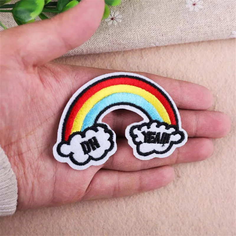 بقع كرتونية مطرزة للملابس ، مكواة على زينة ، ألماس ، عين قوس قزح ، حب ، قنفذ ، متفجرات ، بقع رخيصة تصنعها بنفسك ، 10- #3