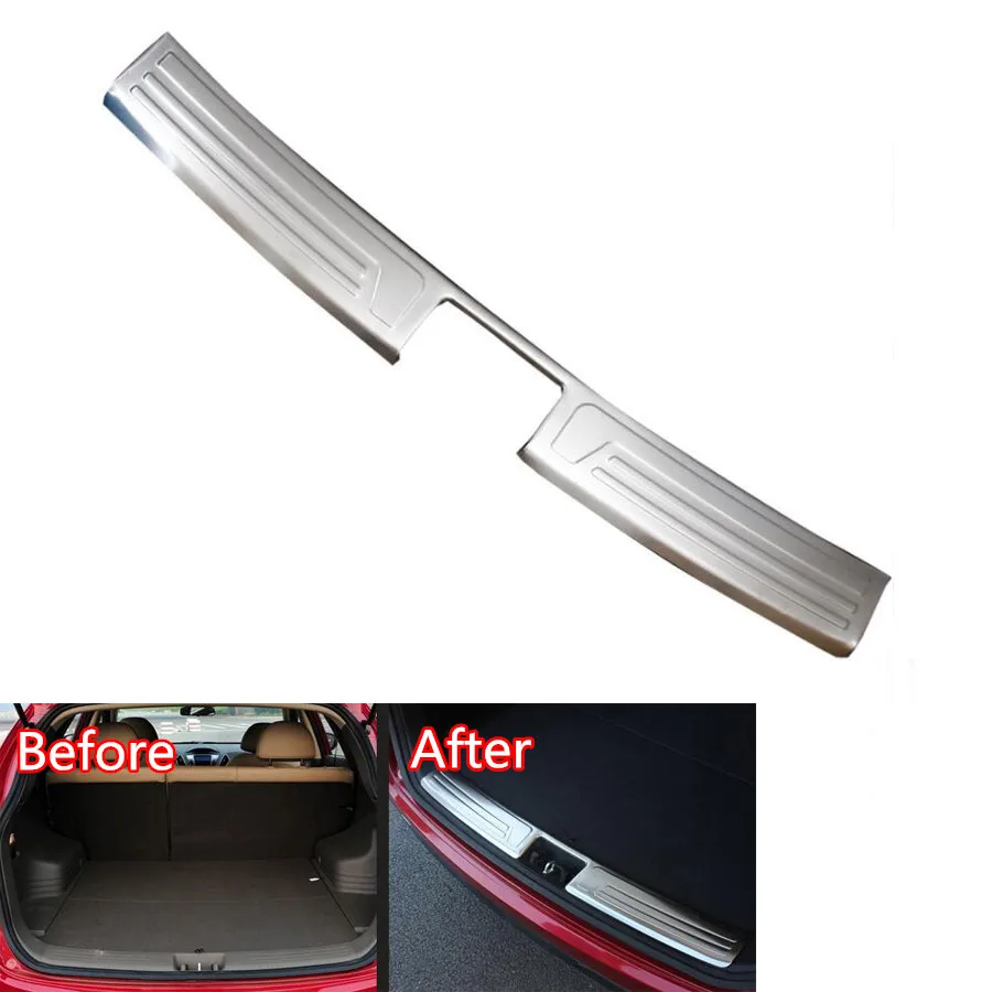 YAQUICKA For Hyundai IX35 2010-2015 Car Rear Bumper Trunk Door Sill Boot Step Protector Plate Cover Trim Styling Stainless Steel