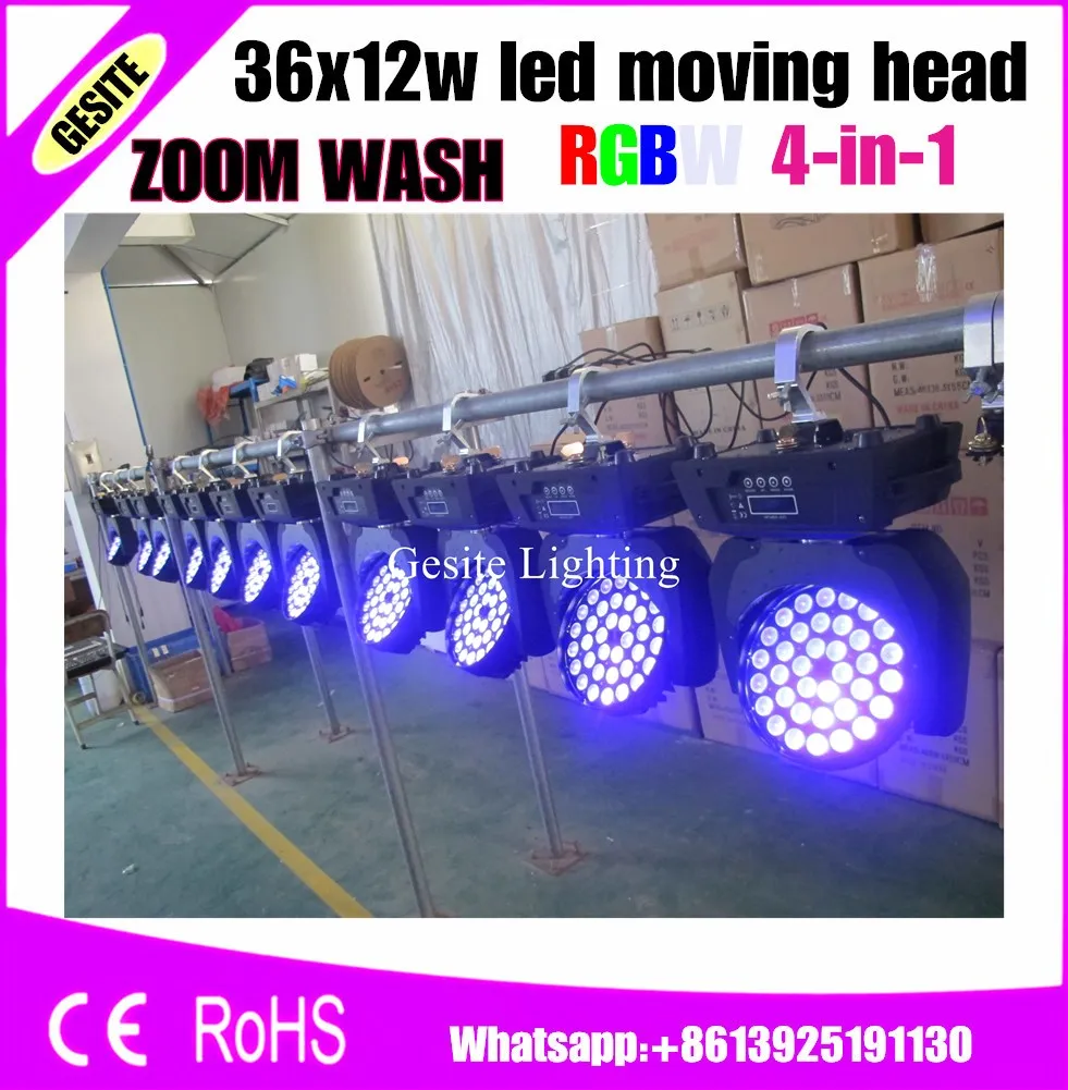 

4pcs/Lot LED 36x10w RGBW Washing Light DMX512 Moving Head Light Professional DJ /Bar /Party /Show /Stage Light