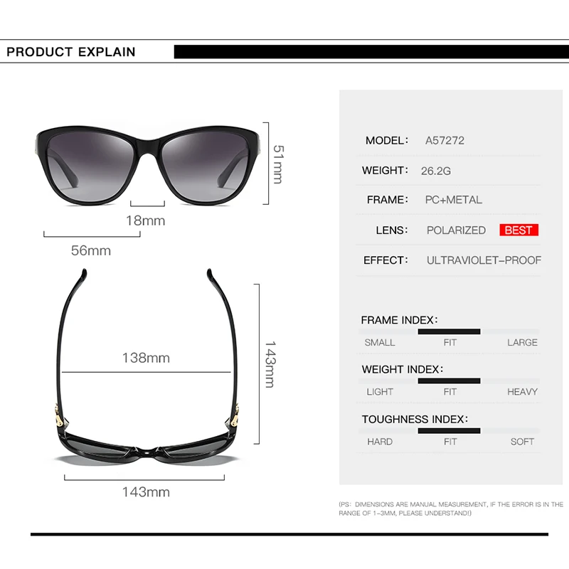 2021 Polarized Womens Sunglasses Luxury Brand Design Cat Eye Lady Elegant Driving Sun Glasses Female Eyewear Oculos De Sol