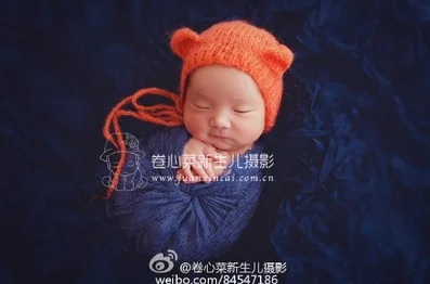 Newborn baby Photo Prop Crochet Knit Mohair Swaddle Wrap and Hat Baby Sack Photography Props